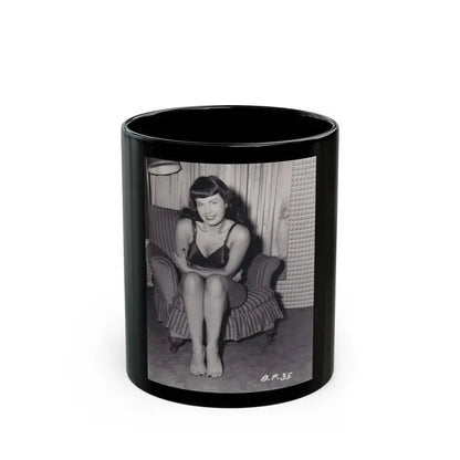 Bettie Page #991 (Vintage Female Icon) Black Coffee Mug 11oz - Go Mug Yourself