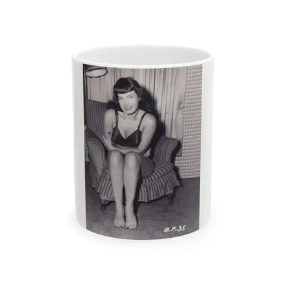Bettie Page #991 (Vintage Female Icon) White Coffee Mug 11oz - Go Mug Yourself