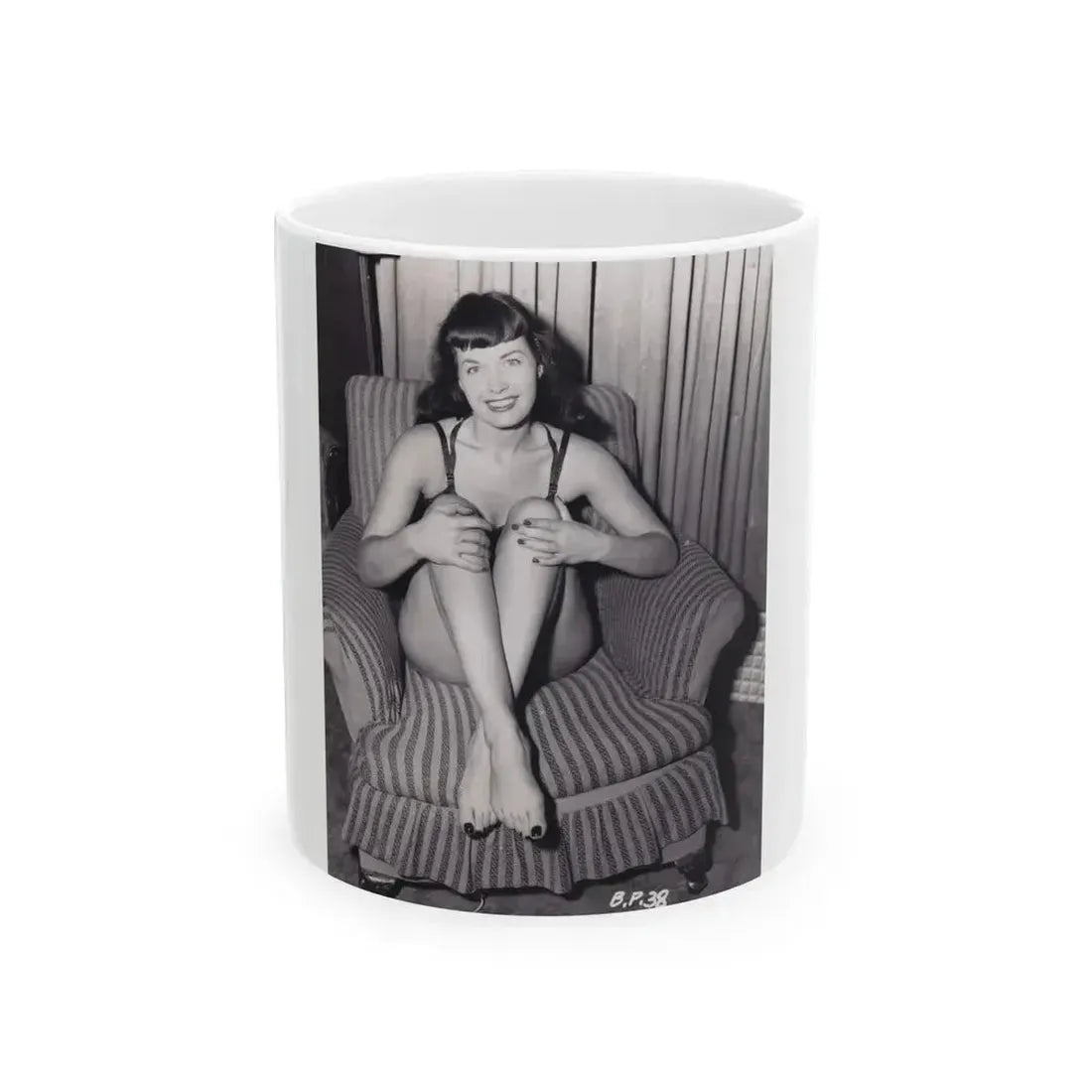 Bettie Page #993 (Vintage Female Icon) White Coffee Mug 11oz - Go Mug Yourself
