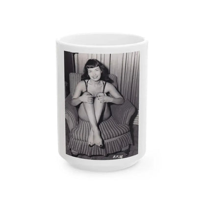 Bettie Page #993 (Vintage Female Icon) White Coffee Mug 15oz - Go Mug Yourself