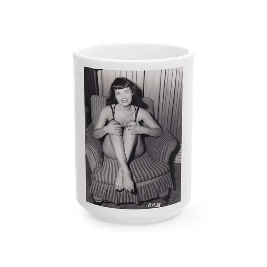 Bettie Page #993 (Vintage Female Icon) White Coffee Mug 15oz - Go Mug Yourself