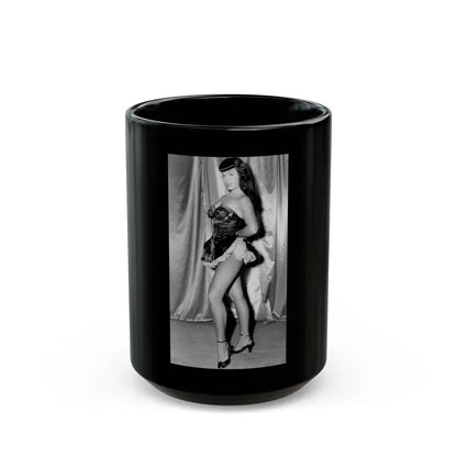 Bettie Page #996 (Vintage Female Icon) Black Coffee Mug 15oz - Go Mug Yourself