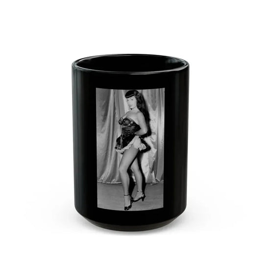 Bettie Page #996 (Vintage Female Icon) Black Coffee Mug 15oz - Go Mug Yourself