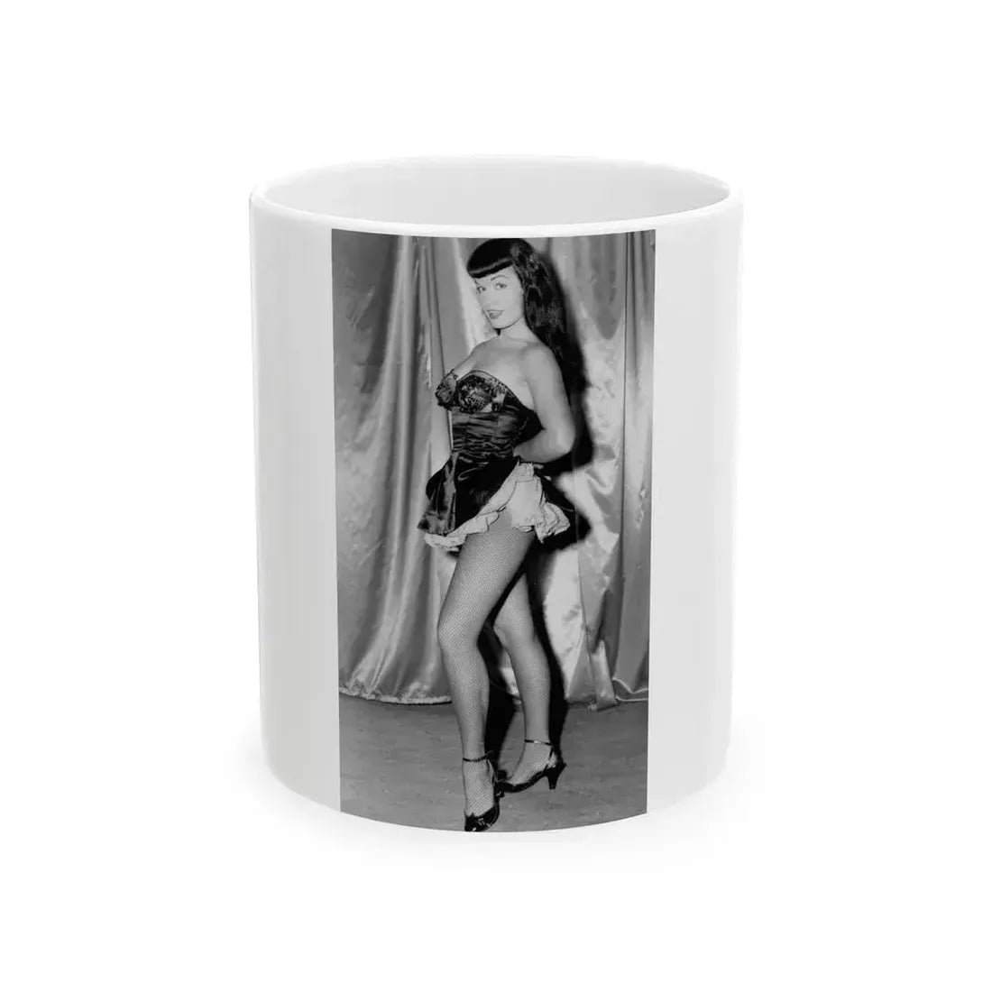 Bettie Page #996 (Vintage Female Icon) White Coffee Mug 11oz - Go Mug Yourself