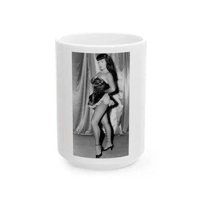 Bettie Page #996 (Vintage Female Icon) White Coffee Mug 15oz - Go Mug Yourself