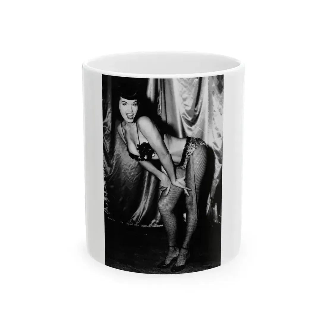 Bettie Page #997 (Vintage Female Icon) White Coffee Mug 11oz - Go Mug Yourself