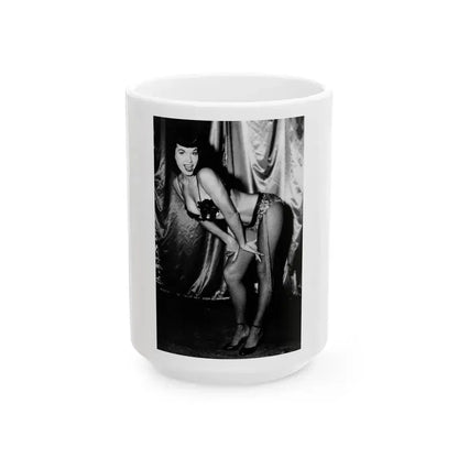 Bettie Page #997 (Vintage Female Icon) White Coffee Mug 15oz - Go Mug Yourself