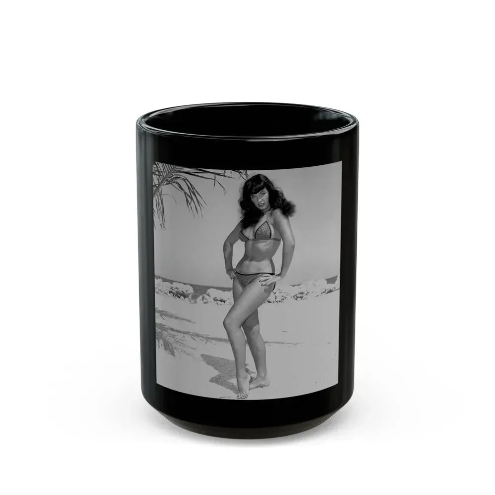 Bettie Page #998 (Vintage Female Icon) Black Coffee Mug 15oz - Go Mug Yourself