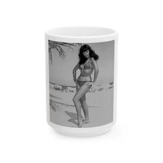 Bettie Page #998 (Vintage Female Icon) White Coffee Mug 15oz - Go Mug Yourself
