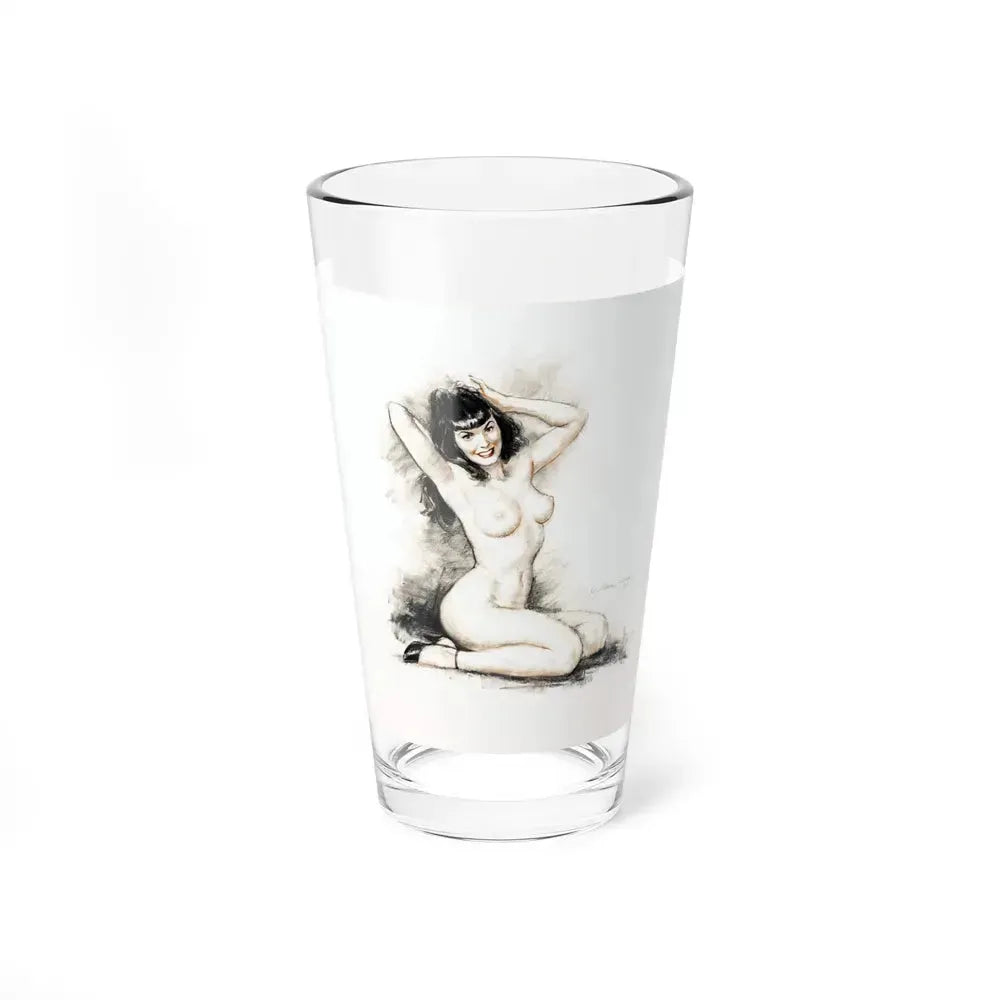 Bettie Page (Magazine Illustration) Pint Glass 16oz 16oz - Go Mug Yourself