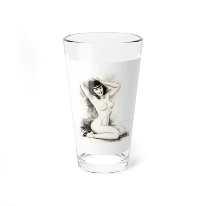 Bettie Page (Magazine Illustration) Pint Glass 16oz 16oz - Go Mug Yourself