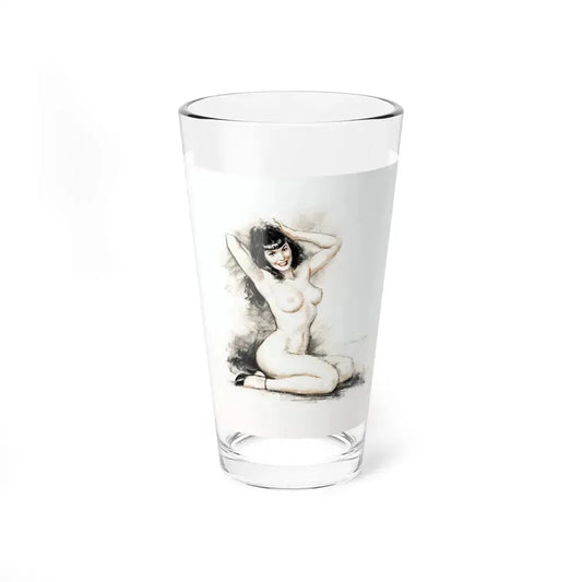 Bettie Page (Magazine Illustration) Pint Glass 16oz 16oz - Go Mug Yourself