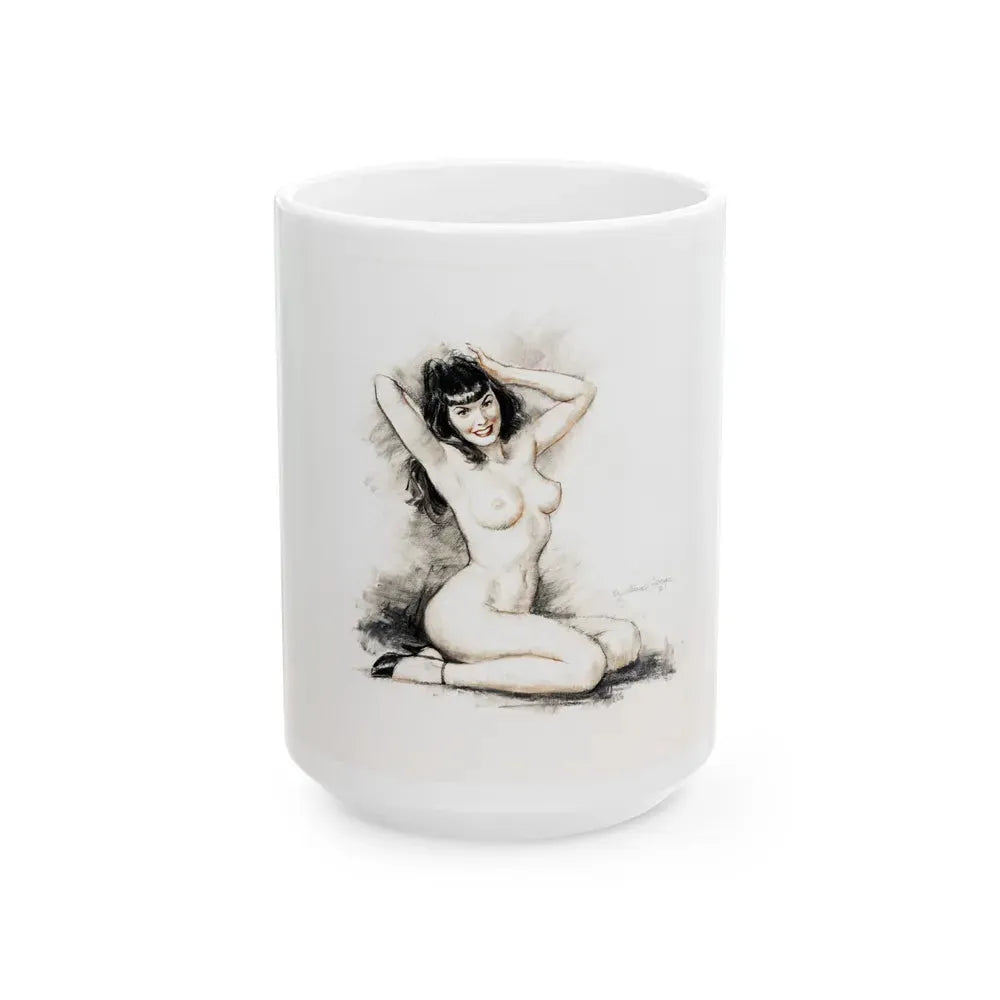 Bettie Page - White Coffee Mug 15oz - Go Mug Yourself