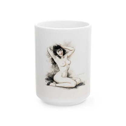 Bettie Page - White Coffee Mug 15oz - Go Mug Yourself