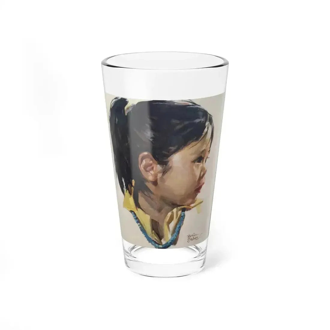 Bettina Steinke, Portrait Painting (Native Americans in Art) Pint Glass 16oz 16oz - Go Mug Yourself