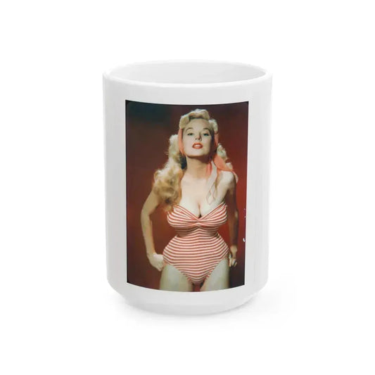 Betty Brosmer #103 (Vintage Female Icon) White Coffee Mug 15oz - Go Mug Yourself