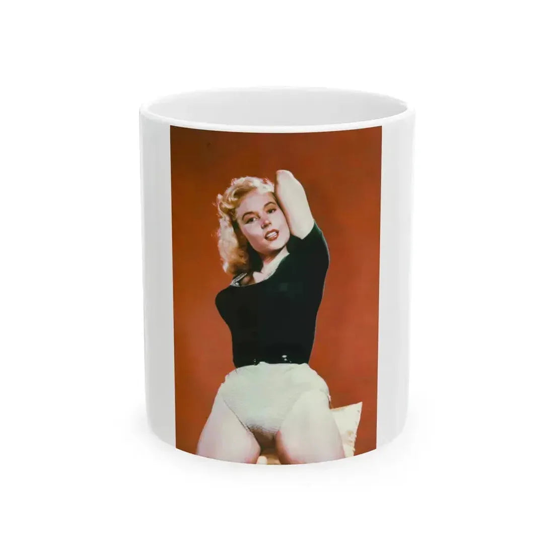 Betty Brosmer #107 (Vintage Female Icon) White Coffee Mug 11oz - Go Mug Yourself