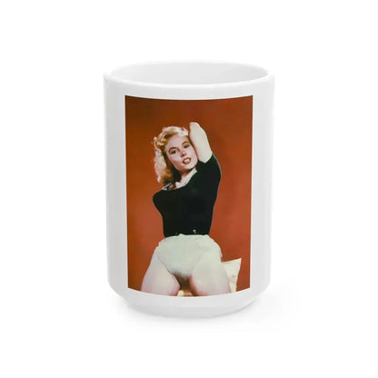 Betty Brosmer #107 (Vintage Female Icon) White Coffee Mug 15oz - Go Mug Yourself