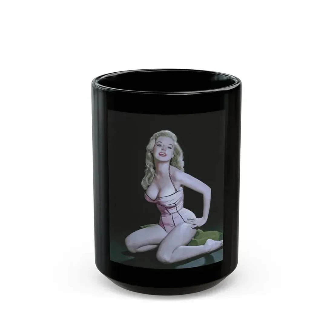 Betty Brosmer #122 (Vintage Female Icon) Black Coffee Mug 15oz - Go Mug Yourself