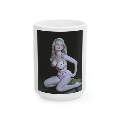 Betty Brosmer #122 (Vintage Female Icon) White Coffee Mug 15oz - Go Mug Yourself