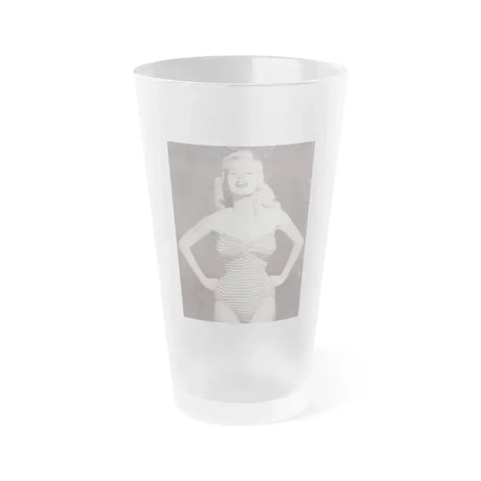 Betty Brosmer #140 (Vintage Female Icon) Frosted Pint Glass 16oz 16oz Frosted - Go Mug Yourself