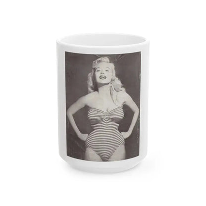 Betty Brosmer #140 (Vintage Female Icon) White Coffee Mug 15oz - Go Mug Yourself
