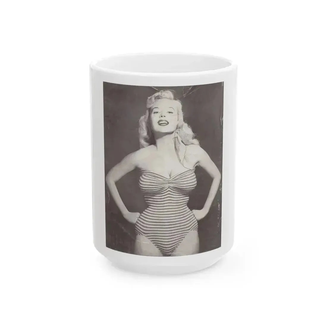 Betty Brosmer #140 (Vintage Female Icon) White Coffee Mug 15oz - Go Mug Yourself