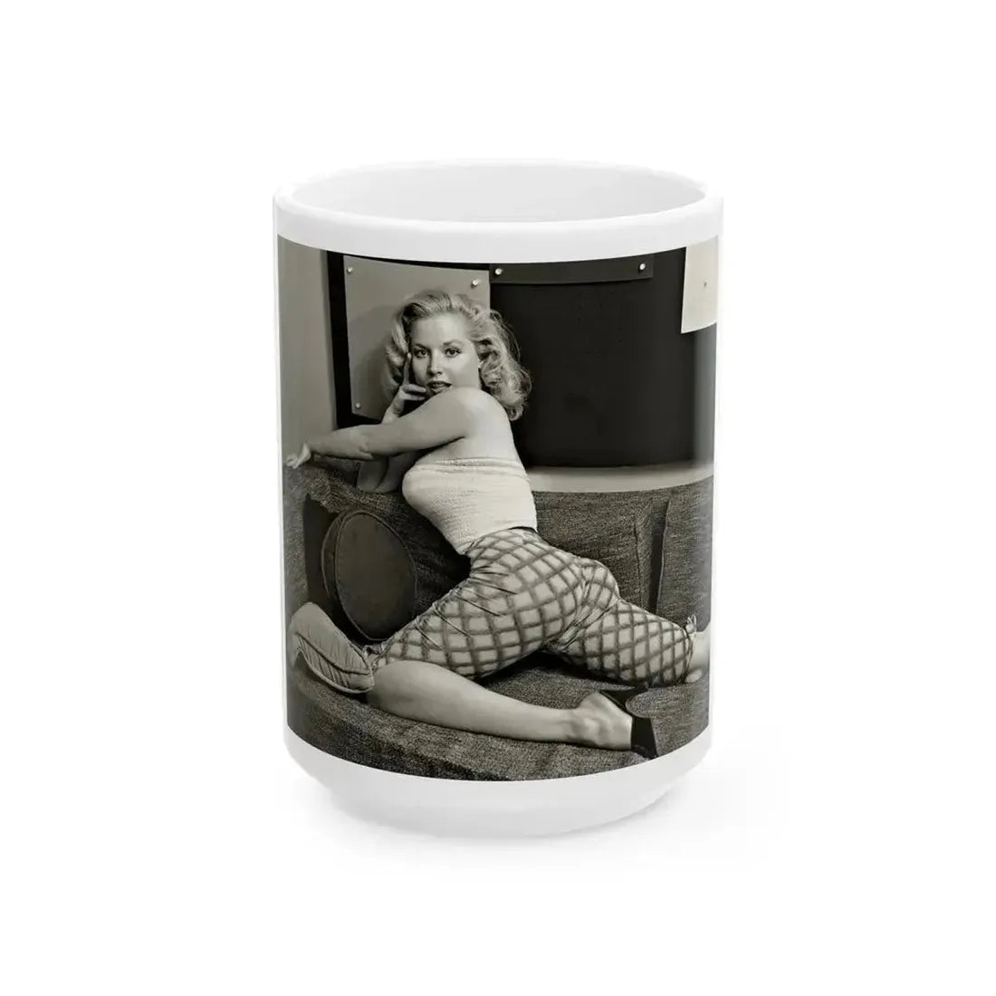 Betty Brosmer #145 (Vintage Female Icon) White Coffee Mug 15oz - Go Mug Yourself