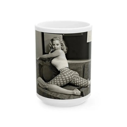 Betty Brosmer #145 (Vintage Female Icon) White Coffee Mug 15oz - Go Mug Yourself