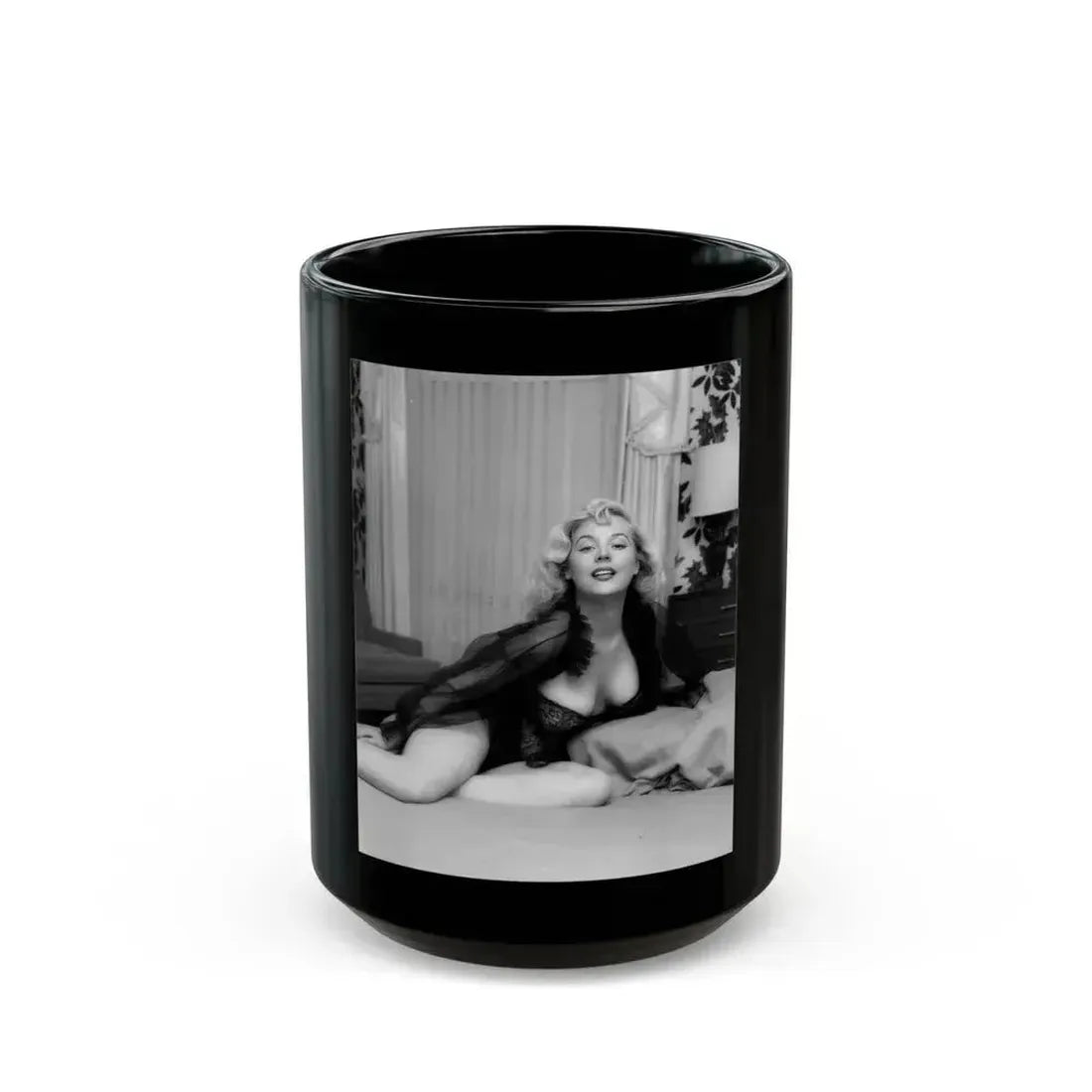 Betty Brosmer #161 (Vintage Female Icon) Black Coffee Mug 15oz - Go Mug Yourself