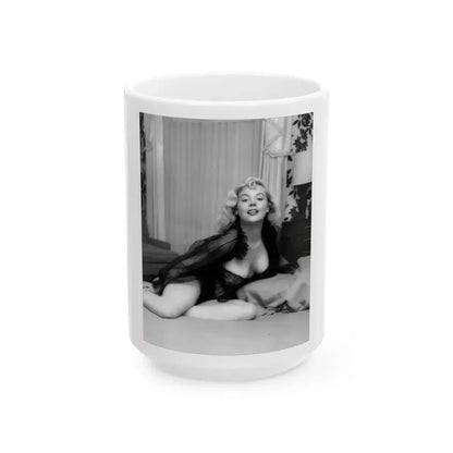 Betty Brosmer #161 (Vintage Female Icon) White Coffee Mug 15oz - Go Mug Yourself