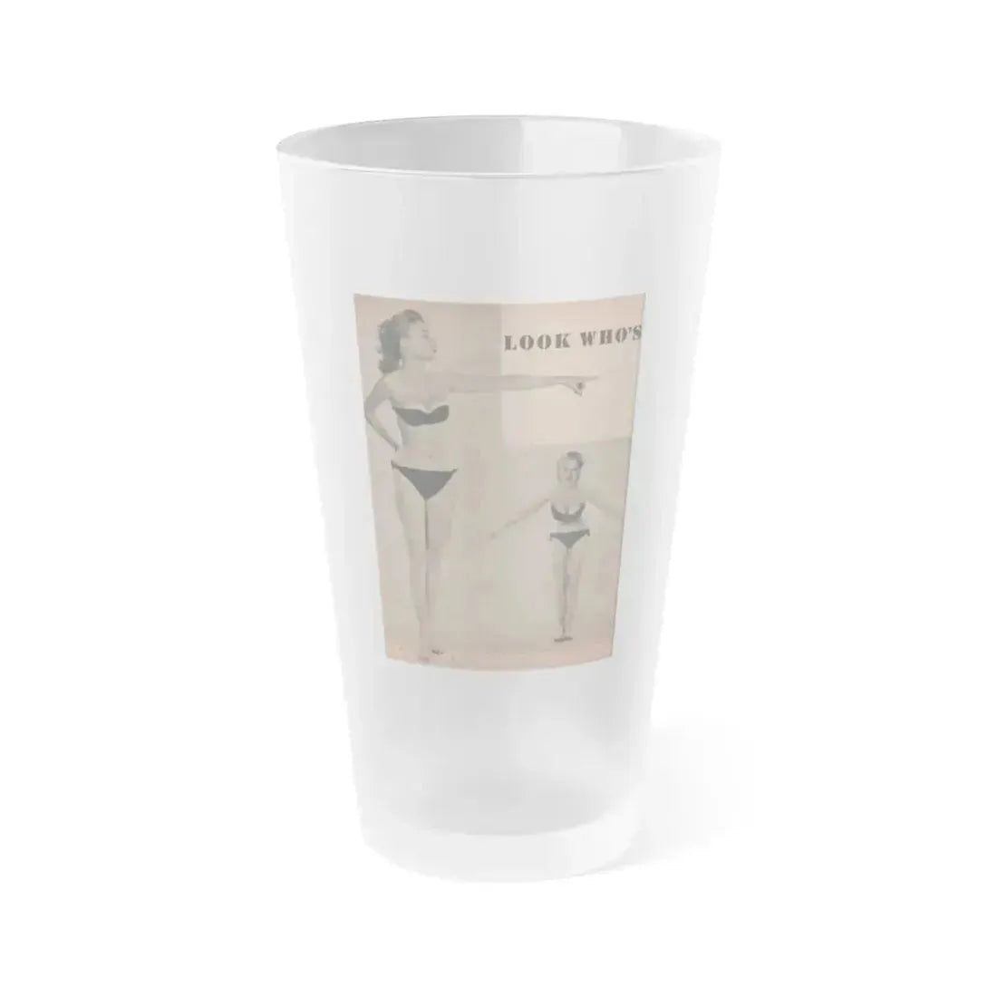 Betty Brosmer #164 - Cover Girls Models Jan. '53 - 2 B&W Photos (Vintage Female Icon) Frosted Pint Glass 16oz 16oz Frosted - Go Mug Yourself