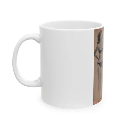 Betty Brosmer #164 - Cover Girls Models Jan. '53 - 2 B&W Photos (Vintage Female Icon) White Coffee Mug - Go Mug Yourself