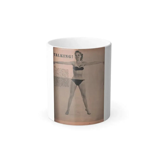 Betty Brosmer #165 - Cover Girls Models Jan. '53 - 1 B&W Photo (Vintage Female Icon) Color Changing Mug 11oz 11oz - Go Mug Yourself