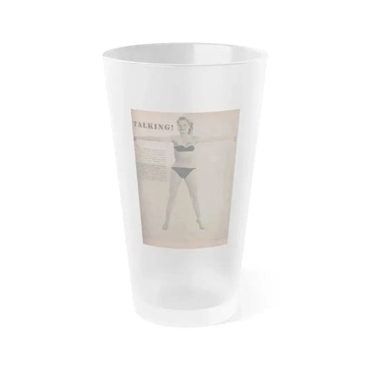 Betty Brosmer #165 - Cover Girls Models Jan. '53 - 1 B&W Photo (Vintage Female Icon) Frosted Pint Glass 16oz 16oz Frosted - Go Mug Yourself