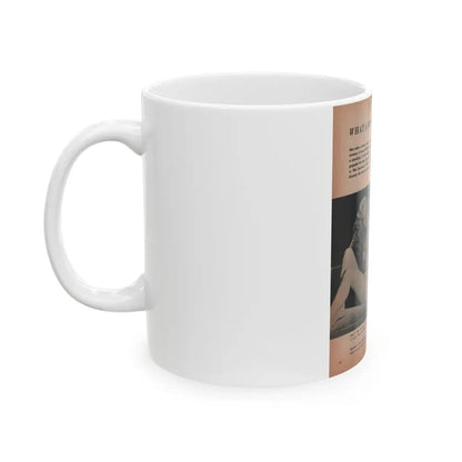 Betty Brosmer #166 - Gala Mag. Jan. '53 - 2 B&W Photos & Captions (Vintage Female Icon) White Coffee Mug - Go Mug Yourself