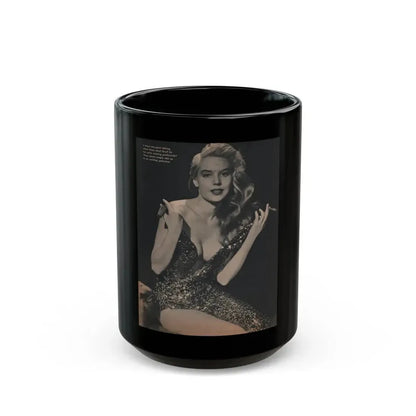 Betty Brosmer #167 - Gala Mag. Jan. '53 - 1 B&W Photos & Caption (Vintage Female Icon) Black Coffee Mug 15oz - Go Mug Yourself