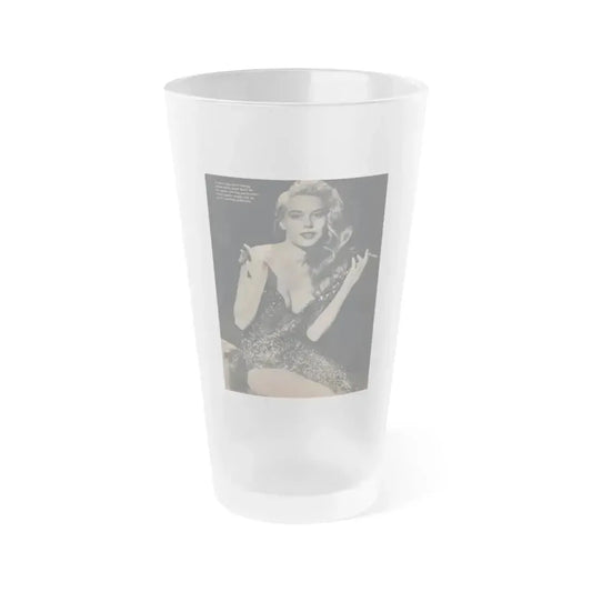 Betty Brosmer #167 - Gala Mag. Jan. '53 - 1 B&W Photos & Caption (Vintage Female Icon) Frosted Pint Glass 16oz 16oz Frosted - Go Mug Yourself