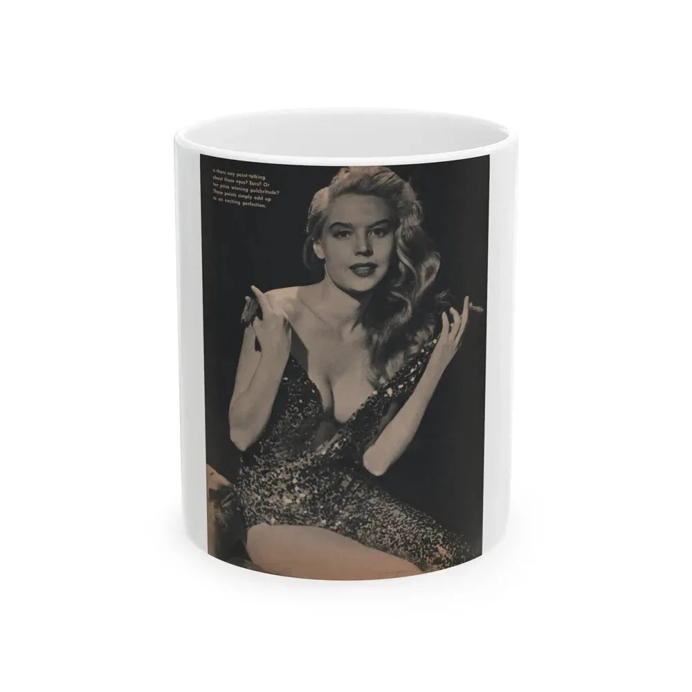 Betty Brosmer #167 - Gala Mag. Jan. '53 - 1 B&W Photos & Caption (Vintage Female Icon) White Coffee Mug 11oz - Go Mug Yourself