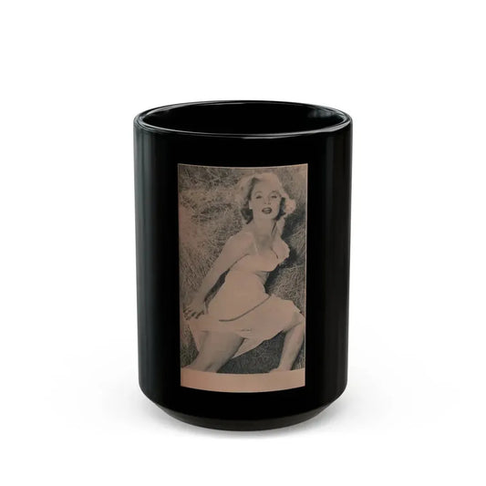 Betty Brosmer #169 - Ace Mag. Dec. '58 - 1 B&W Photo (Vintage Female Icon) Black Coffee Mug 15oz - Go Mug Yourself