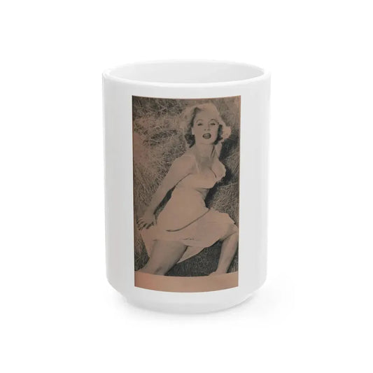 Betty Brosmer #169 - Ace Mag. Dec. '58 - 1 B&W Photo (Vintage Female Icon) White Coffee Mug 15oz - Go Mug Yourself