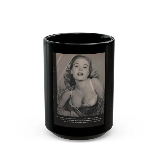 Betty Brosmer #170 - Ace Mag. Dec. '58 - 1 B&W Photo on backside of back cover (Vintage Female Icon) Black Coffee Mug 15oz - Go Mug Yourself
