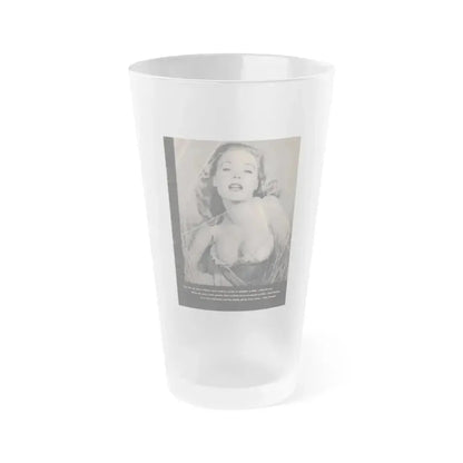 Betty Brosmer #170 - Ace Mag. Dec. '58 - 1 B&W Photo on backside of back cover (Vintage Female Icon) Frosted Pint Glass 16oz 16oz Frosted - Go Mug Yourself