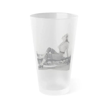 Betty Brosmer #173 (Vintage Female Icon) Frosted Pint Glass 16oz 16oz Frosted - Go Mug Yourself