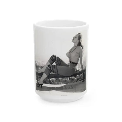 Betty Brosmer #173 (Vintage Female Icon) White Coffee Mug 15oz - Go Mug Yourself