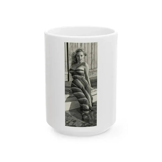 Betty Brosmer #180 (Vintage Female Icon) White Coffee Mug 15oz - Go Mug Yourself