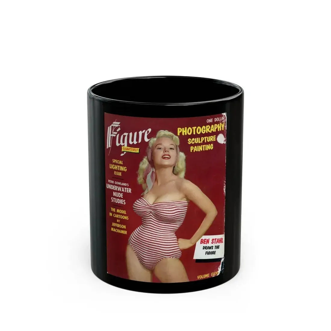 Betty Brosmer #183 - Mag. Cover (Vintage Female Icon) Black Coffee Mug 11oz - Go Mug Yourself