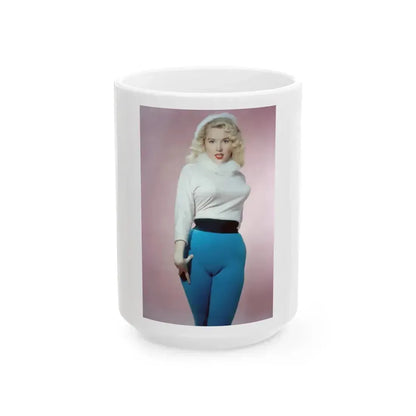 Betty Brosmer #208 (Vintage Female Icon) White Coffee Mug 15oz - Go Mug Yourself