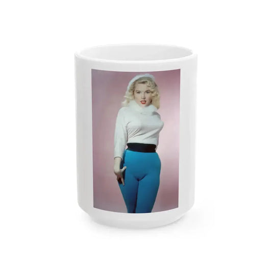 Betty Brosmer #208 (Vintage Female Icon) White Coffee Mug 15oz - Go Mug Yourself