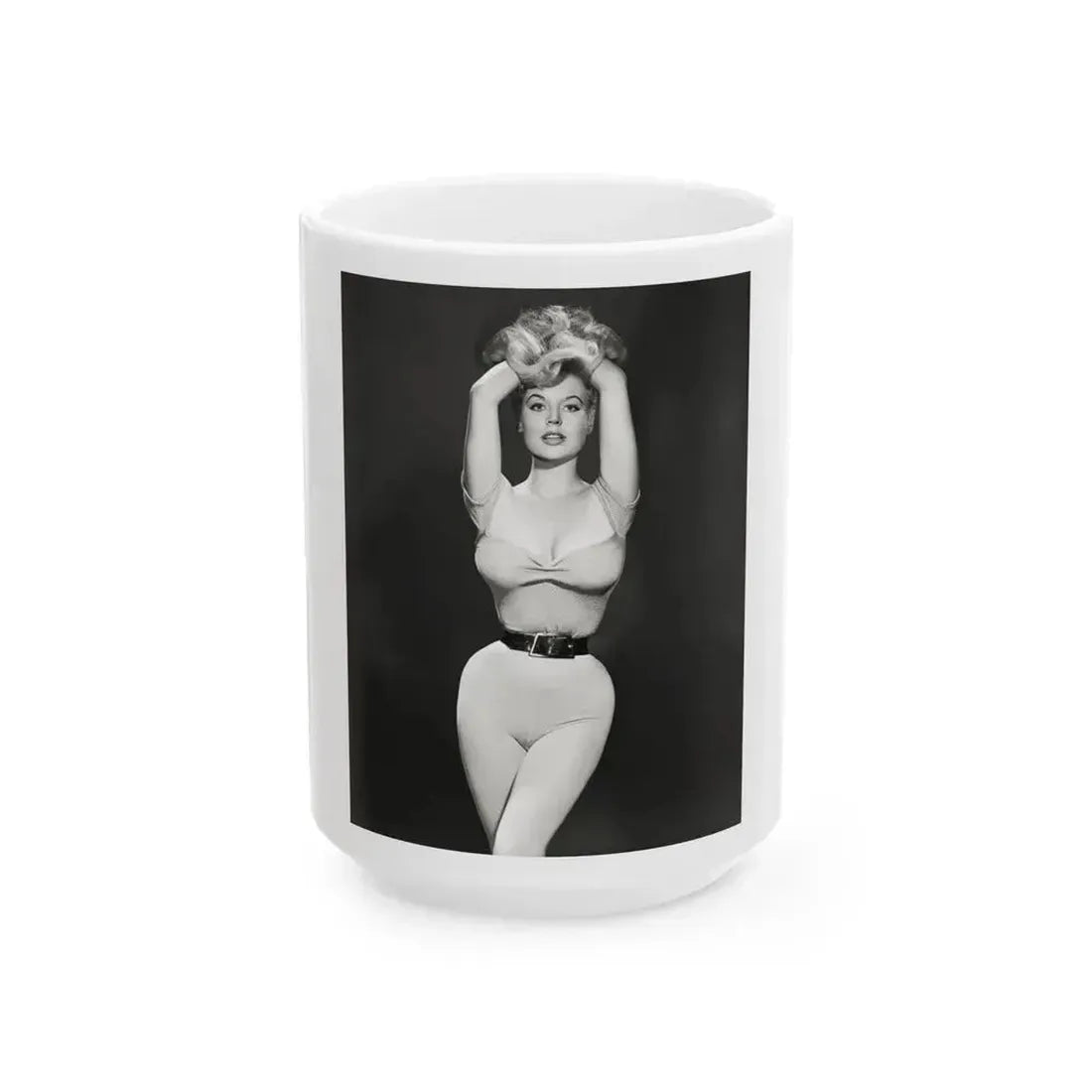 Betty Brosmer #210 (Vintage Female Icon) White Coffee Mug 15oz - Go Mug Yourself